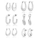 thumbnail image 1 of Pendientes de moda JeenMata Mujer Oro Blanco Juego de 6 Pares, 1 of 5