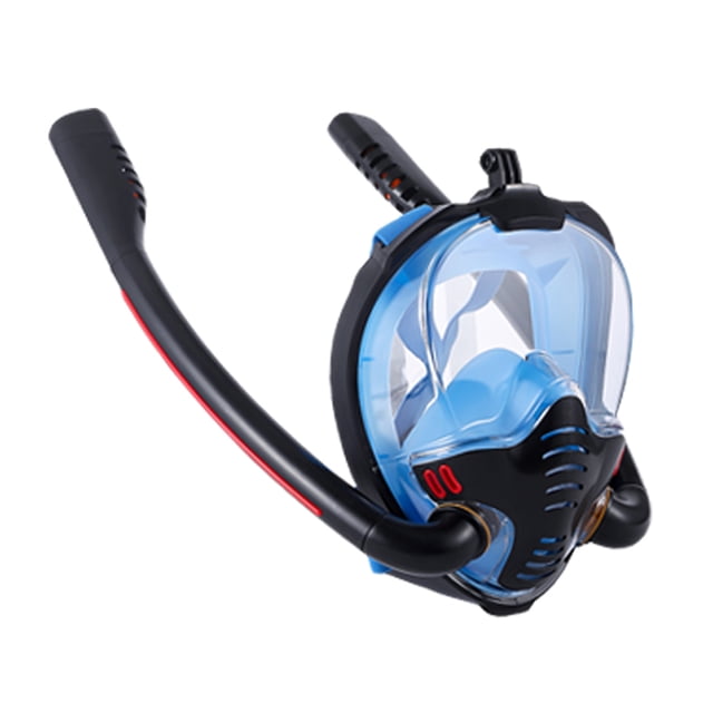 Escudo Snorkeling Máscara de esnórquel Doble tubo Silicona Secado completo Máscara de buceo Adultos Tomshoo Escudo Snorkeling