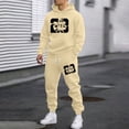 thumbnail image 2 of SGMVNU Tracksuit Men 2 Piece Set Hooded Sweatshirt Jogger Set Pullover Hoodie With Joggers Pants Graphic Tracksuit Casual Running Jogging for Fall Winter(Khaki, L), 2 of 5