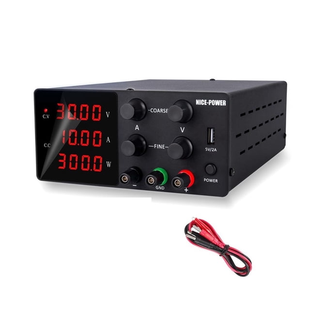 Alimentation de Laboratoire DC 30V 10A Source d'Alimentation de Laboratoire Réglable Numérique pour Réparation de Téléphone + Protection contre les Courts-Circuits, Sûr et Fiable