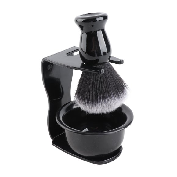 Herramienta de Afeitar de Barba de Pincel de Afeitar, Juego de Afeitar de Barba de Soporte, Regalo de Cumpeados Negros Duraderos para el Padre Barbero USA Hombres