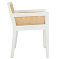 thumbnail image 6 of Safavieh Patrina Scandinavian Wood and Rattan Dining Arm Chairs, White / Natural, 6 of 8