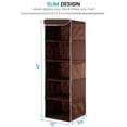 thumbnail image 5 of Zober 5-Shelf Hanging Closet Organizer - 6 Side Mesh Pockets Breathable Polypropylene Hanging Shelves - for Clothes Storage and Accessories, 12" x 11 ½ " x 42" (Java), 5 of 7