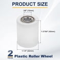 thumbnail image 2 of Uxcell 2 Pack Plastic Roller Wheel with Bearings, ID 3/8" (10mm)  x OD 1-1/4″ (32mm) x Length 1-37/64"(40mm), Guiding Wheel Flat Belt Idler (White), 2 of 5