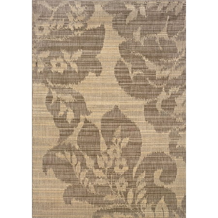 Sphinx Milano Area Rugs - 2592E Transitional Casual Beige Floral Petals Leaves Contemporary Rug 3' 10" x 5' 5" Rectangle