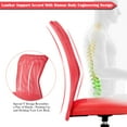 thumbnail image 4 of Ergonomic Desk Chair Height Adjustable Mesh Home Office Chair with Lumbar Support, Mid Back Armless Executive Rolling Swivel Chair, Red, 4 of 8