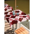 thumbnail image 2 of Outdoor Tablecloths with Umbrella Hole & Zipper, Red Geometric Moroccan 54x54 Inch Square Tablecloths, Abstract Art Red Ombre Modern Waterproof Table Cloth, Patio/Pool/Picnic Table Covers, 2 of 8