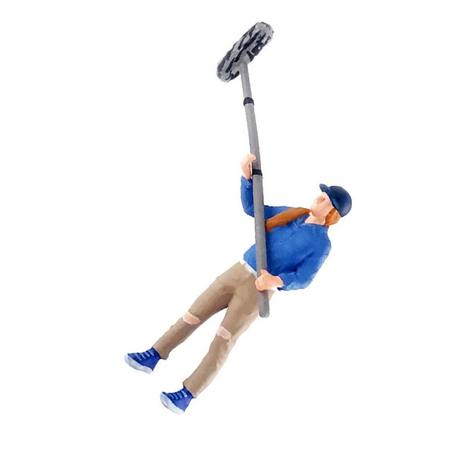 kurtrusly 1:64 Hand Painted Model People Figure Diorama Scenery Sound Assistant Blue