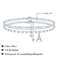 thumbnail image 2 of Pulsera Ursteel bañada en plata con inicial A, tobillera ajustable de 22 cm, 2 of 7