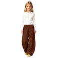 thumbnail image 3 of Oversized Baggy Sweatpants for Girls School Wide Leg Sweat Pants Elastic High Waist Fleece Joggers Trousers Teen Kids Running Casual Trendy Sweatsuits Bottom, 3 of 8