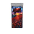 thumbnail image 2 of Ambesonne Colorful Fitted Sheet & Pillow Sham Set, Poppy Flower Garden, Full, Multicolor, 2 of 3