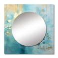 thumbnail image 2 of Designart "Sacred Mandala Fragile Gold Gentle Cyan IV" Boho Mandala Gold Large Square Mirror - Square Bedroom Mirror Printed Wall Decor - Traditional Square Printed Wall Mirror Art, 2 of 5