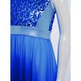 thumbnail image 6 of SiiRoh Girls Glittery Sequin Lyrical Praise Dance Dress Gradient Color Liturgical Worship Tunic Blue 8, 6 of 7