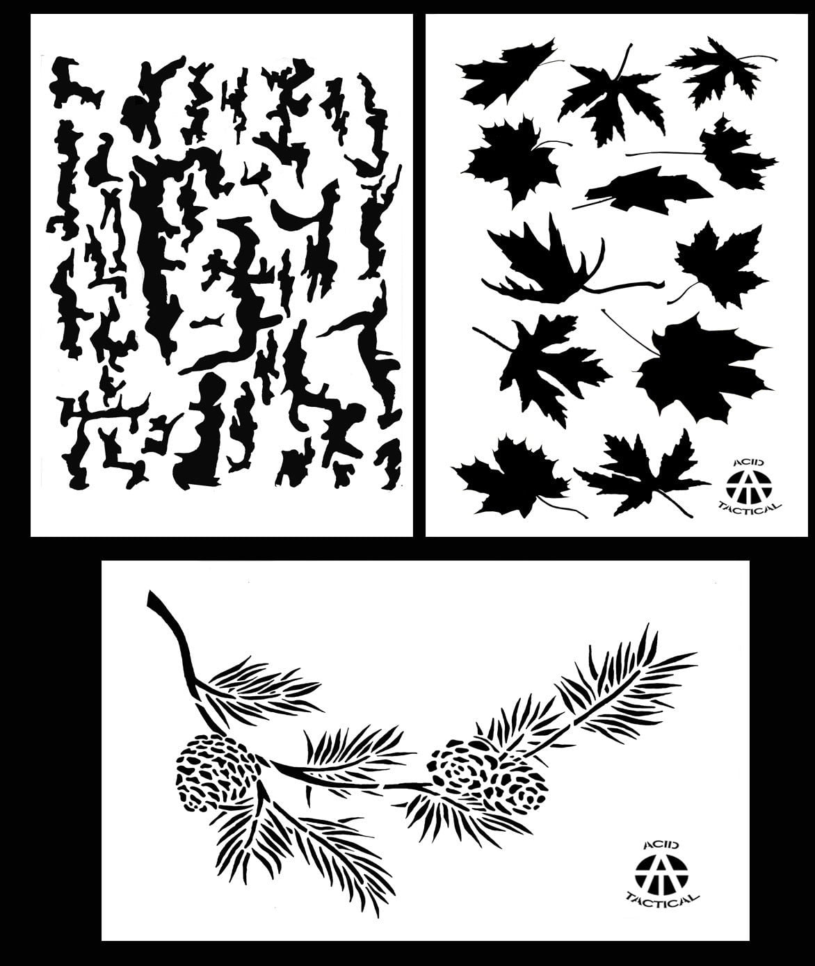 3pack spray paint camouflage stencils 14 tree bark leafy maple pine branch walmart com