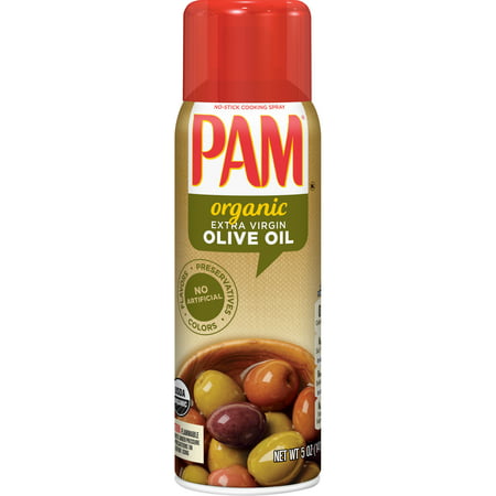 PAM Organic Extra Virgin Olive Oil Non-GMO Cooking Spray, 5 (Best Cooking Spray For Weight Loss)