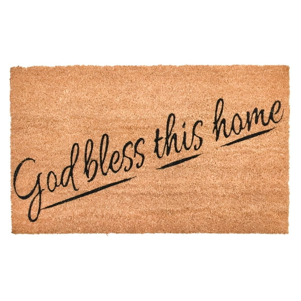 DII God Bless Home Vinyl Back Doormat