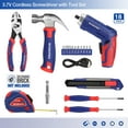 thumbnail image 2 of WORKPRO 18-Piece Home Tool Kit with 3.7V Rotatable Cordless Screwdriver, Rechargeable Electric Screwdriver and Hand Tools Set with Toolbox for Household, Dorm, Garage, DIY, 2 of 9