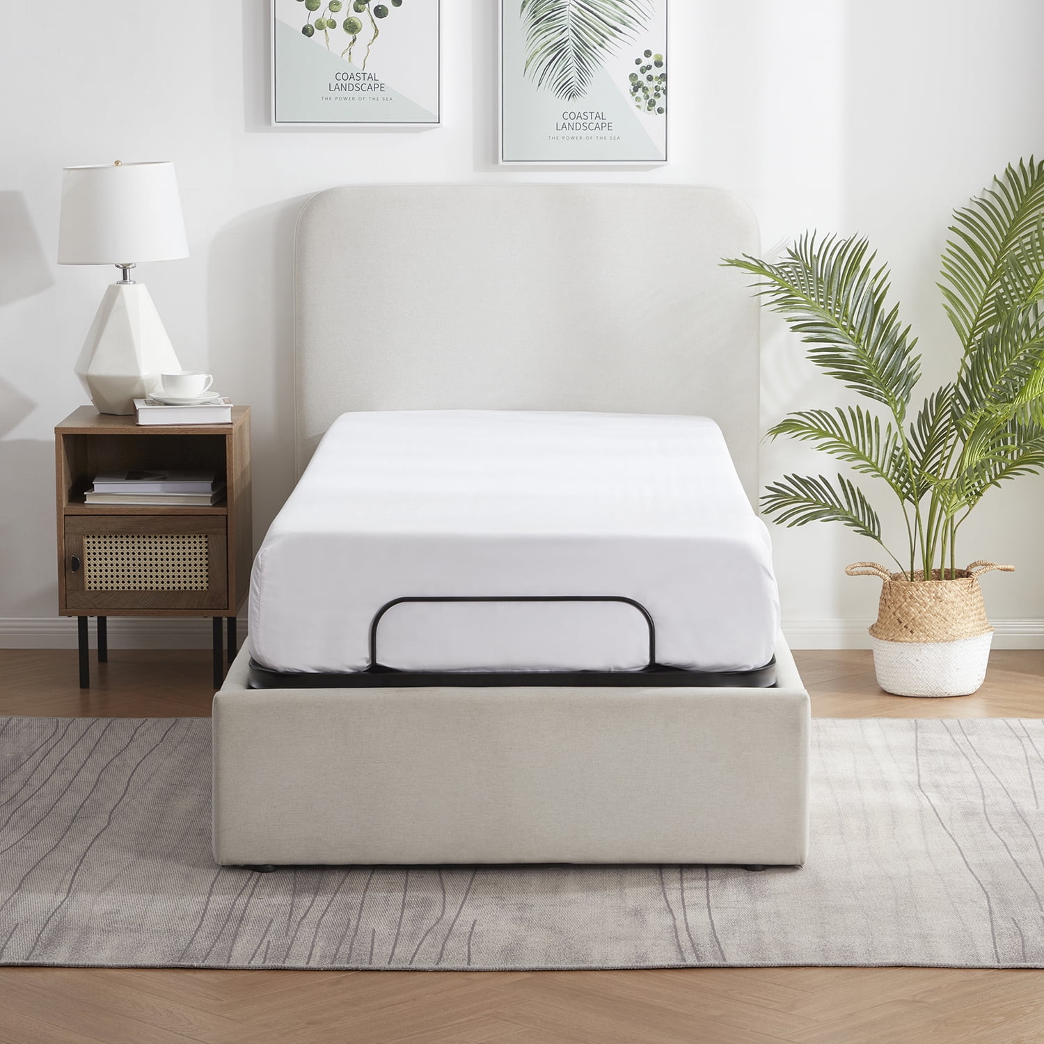 Clara Clark Basic Adjustable Bed Base, Twin XL Size Bed Frame, Motorized Head and Foot Incline, Adjustable Bed Frame, Wireless Remote, Fast & Easy Assembly