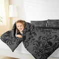 thumbnail image 4 of jejeloiu Vintage Gothic Skull Bedding Comforter Set,Retro Damask Flower Twin Comforter Sets,Gray Black Bedding Set For Girls Kids,Microfiber Bedroom Decor Reversible,2-Piece, 4 of 8