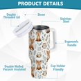 thumbnail image 4 of 40 oz Tumbler With Handle Stainless Steel Insulated Tumbler With Lid for Car Cup Holder Cute Watercolor Animal Pattern, 4 of 9
