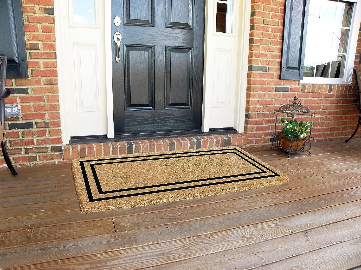 Legendary Doormats 36" x 72" Coir Door Mat Luxury Outdoor Entryway Doormat 2" Thick Coconut Coir with Classic Double Picture Frame Border