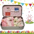 thumbnail image 2 of Little Pocket Bunny Decorative Boxes, Easter Basket Stuffer, Easter Gifts for Kids, DIY Pet Bunny Adoption, Easters Baskets Decorative Boxes,Rabbit Plush Toy in a Tin: Miniature Bed Set (Pink), 2 of 7