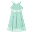 thumbnail image 3 of TiaoBug Kids Girl Crossing Rhinestone Chiffon Dress Pageant Bridesmaid Elegant Dress Sleeveless Birthday Party Formal Gown Mint Green 16, 3 of 5