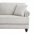 thumbnail image 4 of Modern White 61" Chenille Upholstered Sofa with Nails and Armrests, 4 of 8