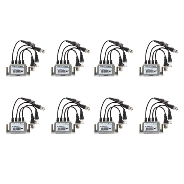 8X Transceptor CCTV 4CH Balun Pasivo Video UTP BNC Conector Rj45