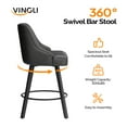 thumbnail image 3 of Zimtown Modern Swivel Barstools with Back, 26" Counter Height Bar Stools Kitchen Island Dining Chairs Set of 2, Black, 3 of 9