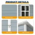 thumbnail image 6 of 3x5 FT Resin Storage Shed with Floor, Outdoor Plastic Garden Shed with Window, Protective Cap and Lockable Doors, Waterproof Tool Shed for Garden, Backyard, Grey, 6 of 7