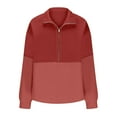 thumbnail image 6 of Samickarr Women's New Casual Fashion Pullover Spliced Zipper Long-sleeved Top, 6 of 6