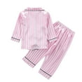 thumbnail image 2 of SILVERCELL 1-6T Toddler Girls Pajamas Sets Satin Silk Button Down Shirts Top Pants 2-Piece Pjs Sleepwear Loungewear, 2 of 6
