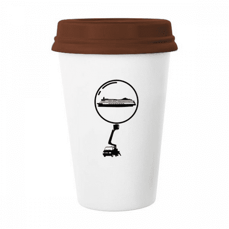 

Balloon Ferry Transport Vehicle Mug Coffee Drinking Glass Pottery Cerac Cup Lid