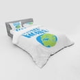 thumbnail image 2 of Ambesonne Saying Bedding Set 4 Pcs, Home Cartoon Earth Art, Queen, White Sky Blue and Green, 2 of 2