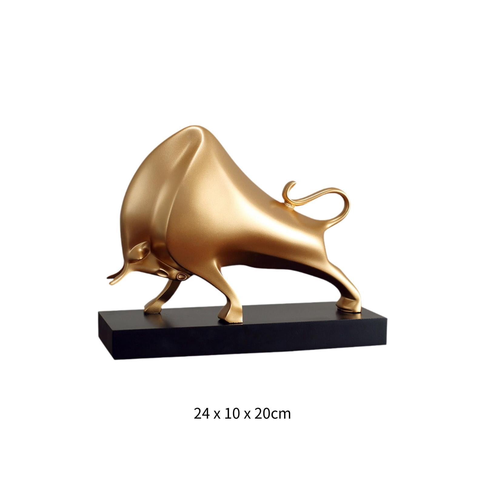 CoudarTitie Bull Sculpture Home Decor Tabletop Crafts Ox Abstract Statue Cattle Figurine Desk Living Room Bedroom Entrance Bird Figurine Yard Art Ornament Fairy Garden Accessories Flamingo