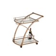 thumbnail image 1 of Carrito de Servicio Pilaster Designs Daffodil 2 Niveles Metal Dorado Vidrio Transparente, 1 of 2