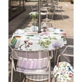 thumbnail image 5 of Fsddascl Spring Bird Floral Outdoor Tablecloth - 60 Inch Round Dining Table Cover, Summer Birds Flowers Watercolor Waterproof Outdoor Table Cloth with Umbrella Hole & Zipper for Picnic/Patio/Party, 5 of 7
