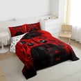 thumbnail image 3 of Castle Fairy Gamer Queen Comforter Set,Stripes Futuristic Cubes Bedding Comforter Set, 3 of 8
