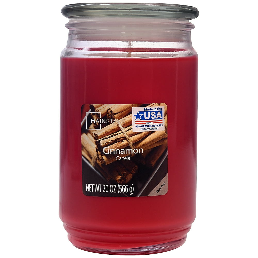 Mainstays Cinnamon SingleWick Jar Candle, 20 oz.