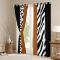 thumbnail image 3 of Castle Fairy Leopard Zebra Print Blackout Curtains Set of 2 (52x84 Each) for Female Men Adults,Abstract Animal Print Window Curtains,Vintage Aesthetic Curtains and Drapes,Lightweight Room Decor, 3 of 6