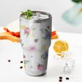 thumbnail image 4 of 30oz Pioneer Flower Floral Print Pattern Tumbler, Double Wall Vacuum Insulated Cup, BPA-Free Leak Proof Lid & Reusable Straws, Hot 12h, Cold 34h, 4 of 6