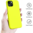 thumbnail image 7 of Compatible with iPhone 14 Case, Silky Touch Premium Soft Liquid Silicone Rubber Anti-Fingerprint Full-Body Protective Bumper Phone Case for iPhone 14, 6.1 inch (Neon Yellow), 7 of 7