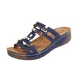 thumbnail image 3 of Rvasteizo Womens Thick Sole Peep Toe Wedge Shoes Solid Summer Casual Pull-On, 3 of 5