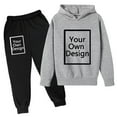 thumbnail image 3 of Toddler Girls Casual Outfits Two Piece Long Sleeve Hoodie Tracksuit Sweatpants Sweatsuit Set for Kids Size 4-5T Grey, 3 of 3