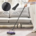 thumbnail image 5 of Manual Carpet Sweeper with 300ml Easy-Empty Dustbin, 6.7" Cleaning Width Floor Sweeper, Purple, 5 of 5