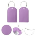thumbnail image 3 of Unique Bargains 1 Pc Semicircle Horizontal Style Luggage Tag for Office Taro Purple PU, 3 of 5