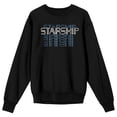 thumbnail image 5 of Starship Repeated Text Crew Neck Long Sleeve Black Adult Sweatshirt - Medium, 5 of 7