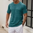 thumbnail image 2 of Krdevn Mens Shirts - Men's Athletic Performance T Shirt for Summer Wear Comfortable Round Neck Sports Shirt for Running and Fitness,Mens Fall Shirts,Color:Dark Green,Size:L, 2 of 5