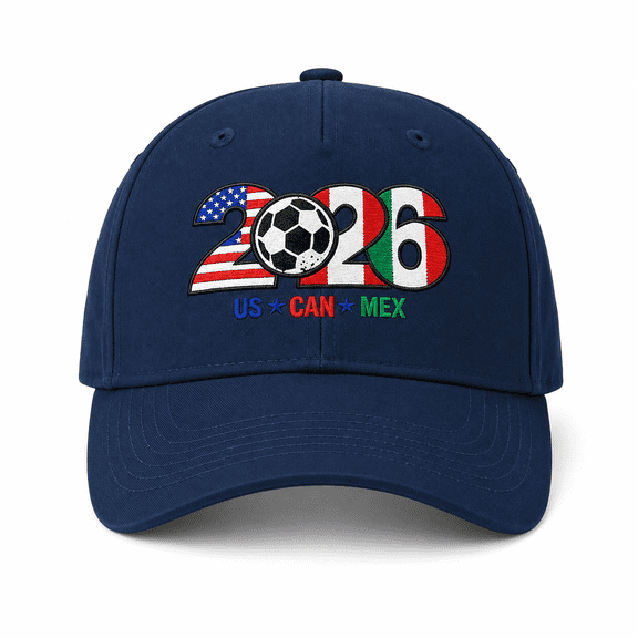 2026 Soccer Supporters Cap USA Canada Mexico Hat, Adjustable Washed Cotton Baseball Cap for Game Day Sun Wear